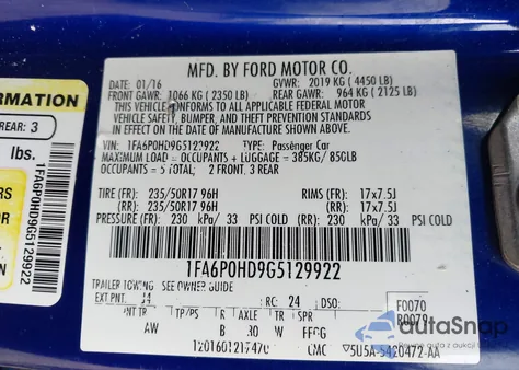 2016 Ford Fusion Se z USA, uszkodzony, nr VIN 1FA6P0HD9G5129922